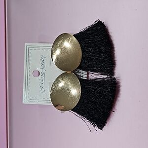 Gold & black earrings